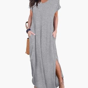 Womens casual split maxi dress